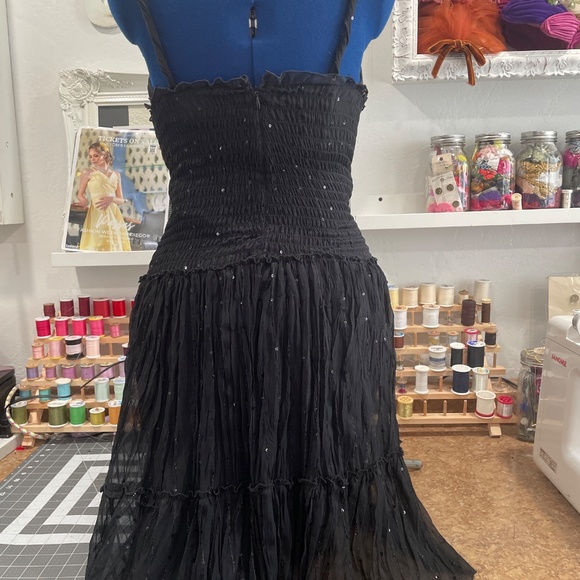 CACH’E vintage black sparkle, elegant spaghetti strap dress - Picture 4 of 4